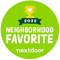 A green circle with the words `` neighborhood favorite '' on it.