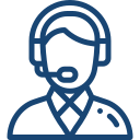 A man wearing a headset and a tie.