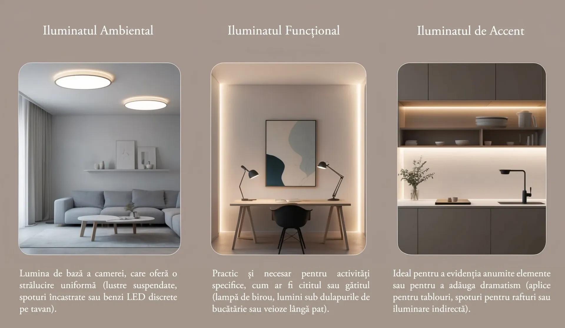 3 tipuri de iluminat in designul de interior