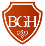 Casa Bugo Arsenal Logo: shield-shaped, orange with white border, featuring the letters