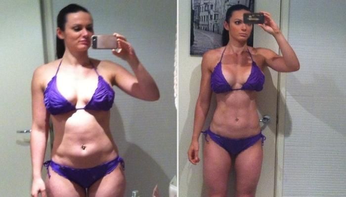 Body Transformation of Kate before and after photos side by side comparisons