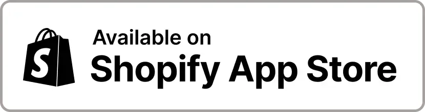 Available on Shopify App Store badge with Shopify bag icon