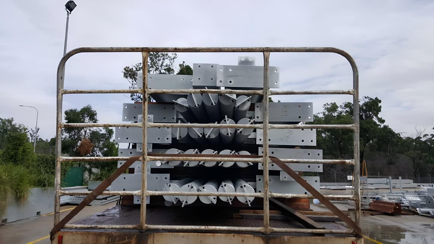 Truck is Carrying a Stack of Galvanised Metal — On The Spot Steel Fabrication in Caloundra West, QLD