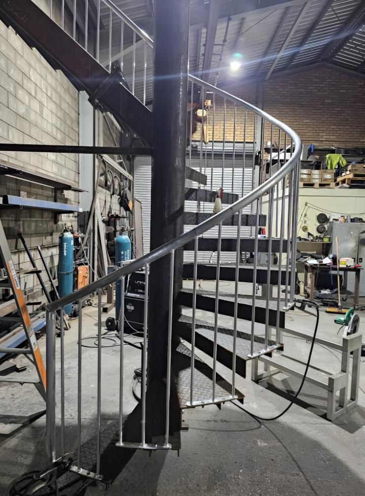 Spiral Staircase is Being Built in a Factory — On The Spot Steel Fabrication in Caloundra West, QLD