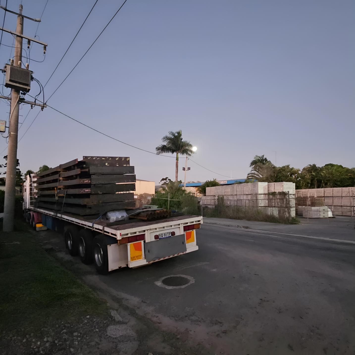 Semi Truck is Parked on the Side of the Road — On The Spot Steel Fabrication in Caloundra West, QLD