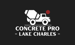 A logo for fence pro lake charles with a wooden fence