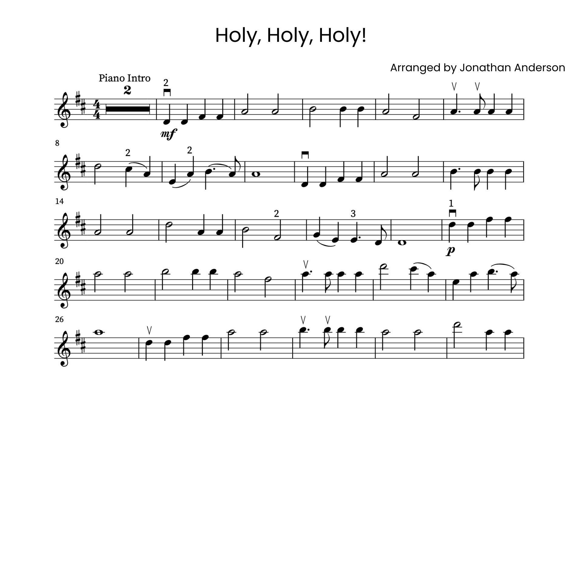 Holy, Holy, Holy! – Violin Sheet Music (Digital Download)