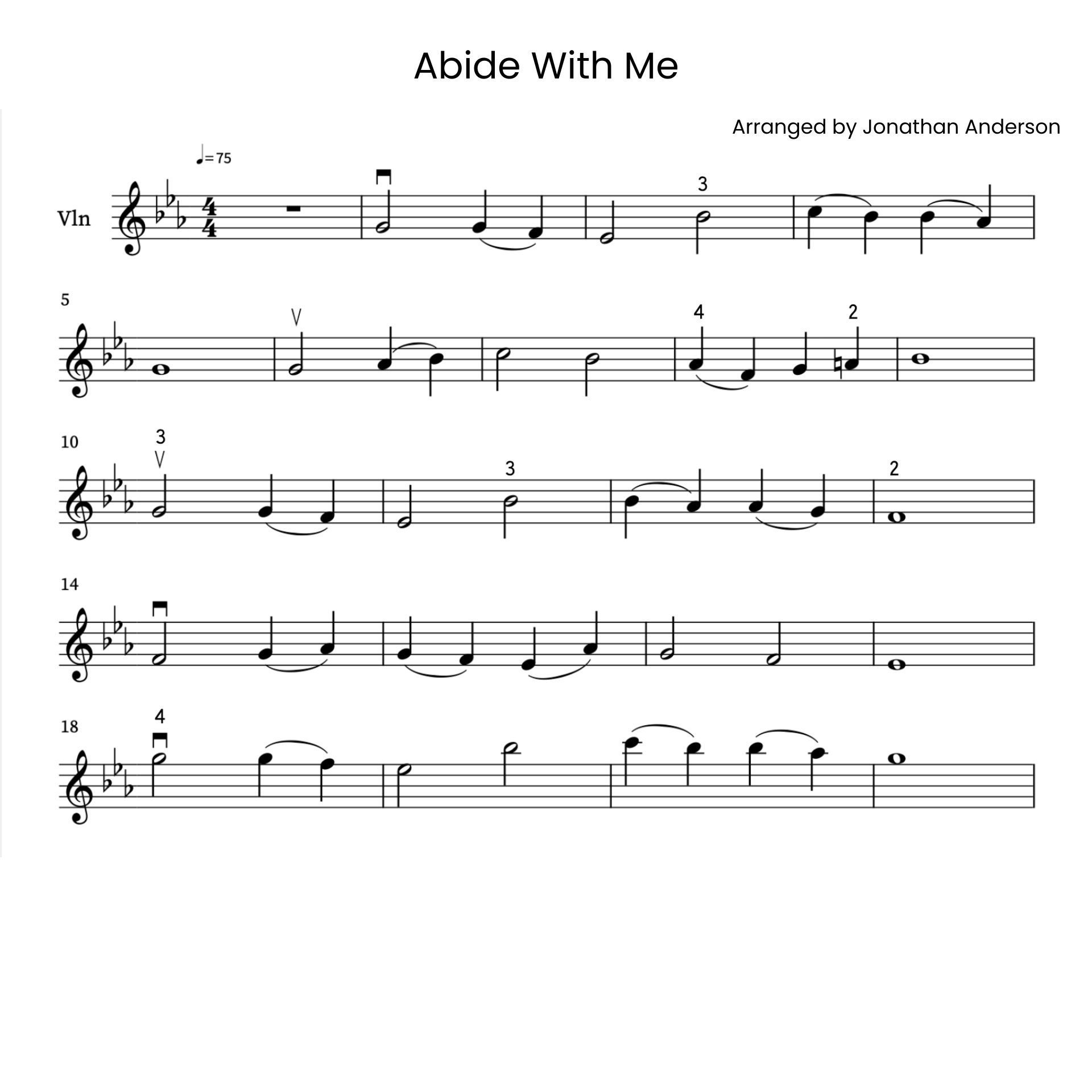 Abide With Me – Violin Sheet Music (Digital Download)