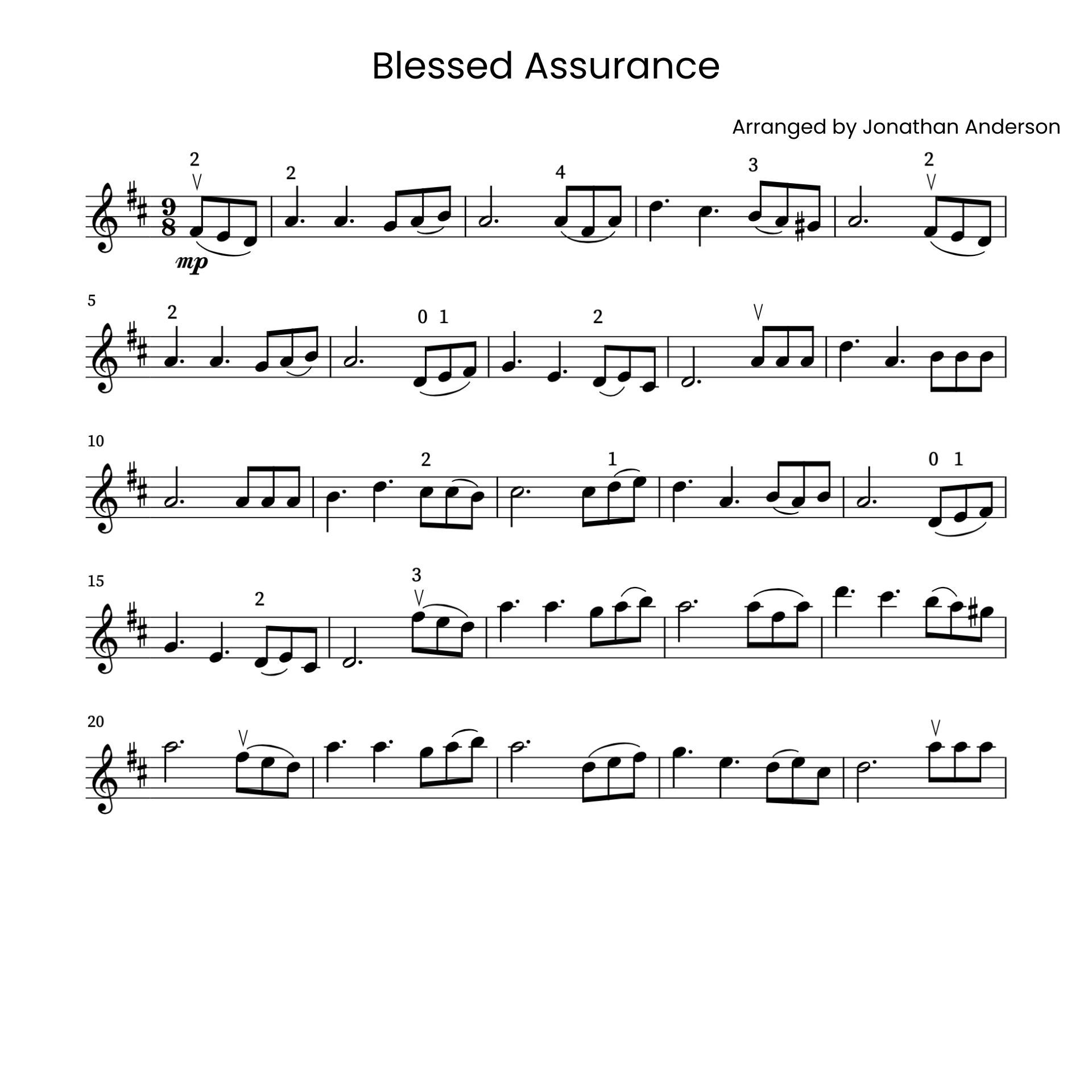 Blessed Assurance – Violin Sheet Music (Digital Download)
