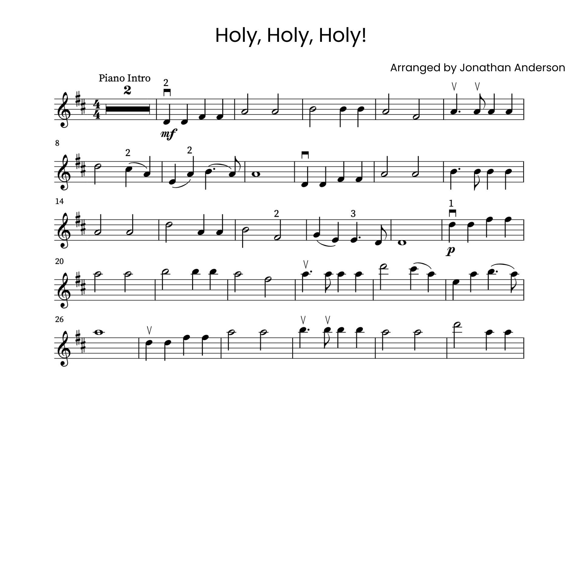Holy, Holy, Holy! – Violin Sheet Music (Digital Download)