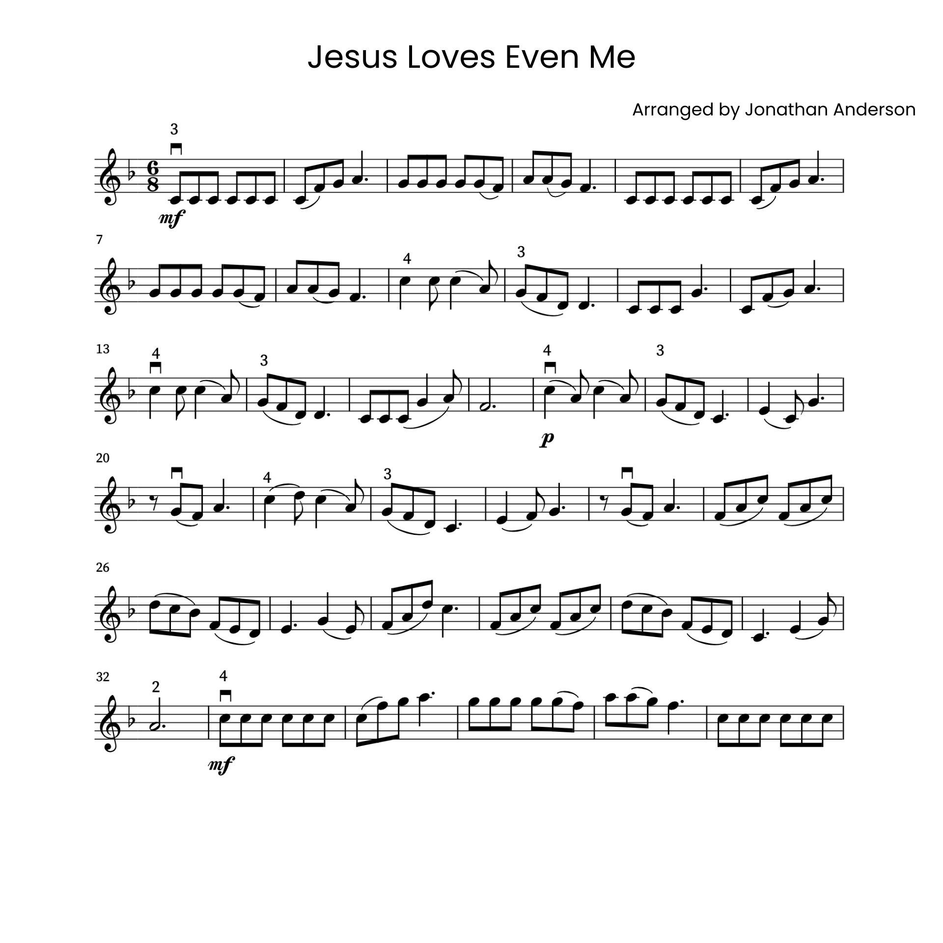 Jesus Loves Even Me – Violin Sheet Music (Digital Download)