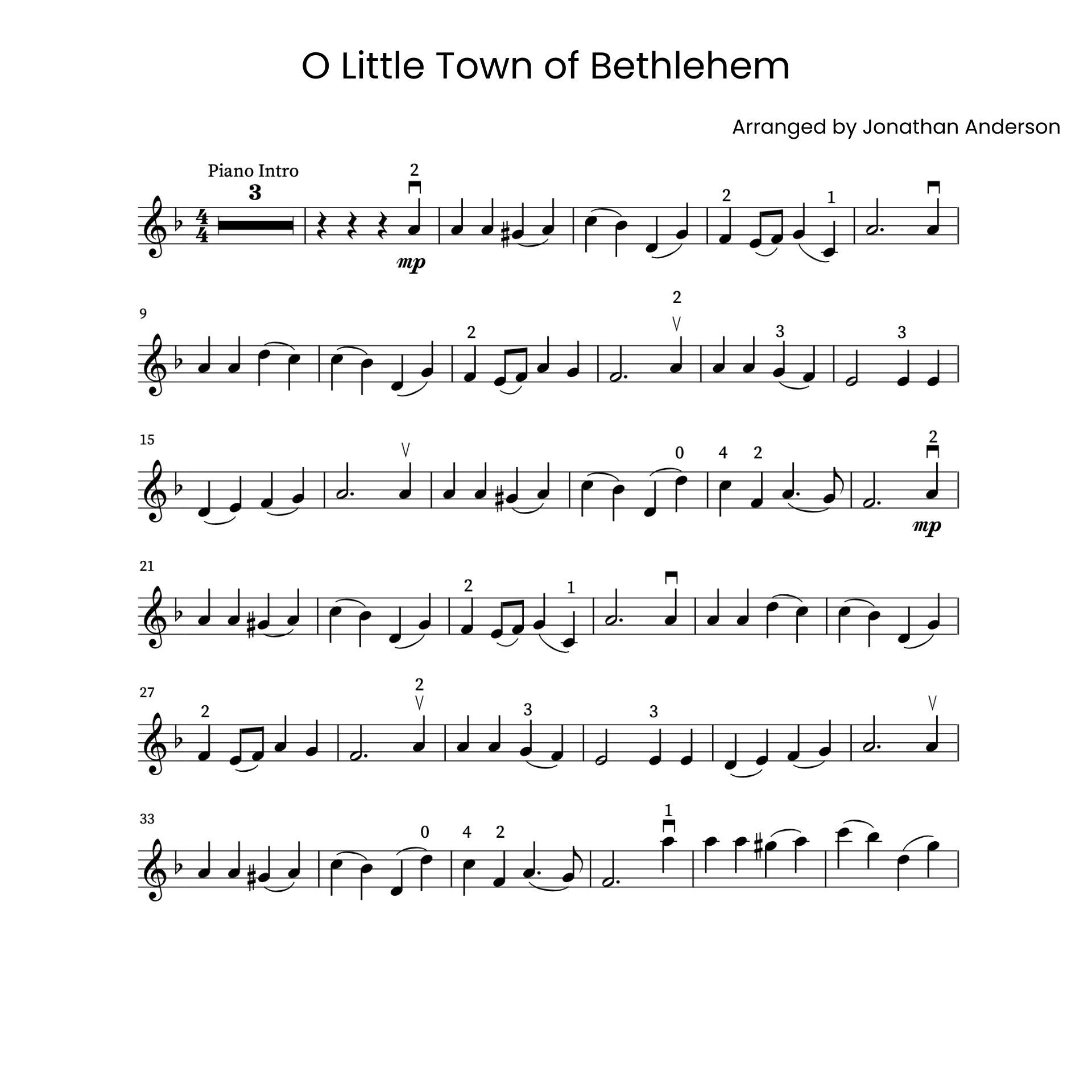 O Little Town of Bethlehem – Violin Sheet Music (Digital Download)