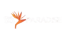 Orange bird-shaped logo with faint white text on a white background