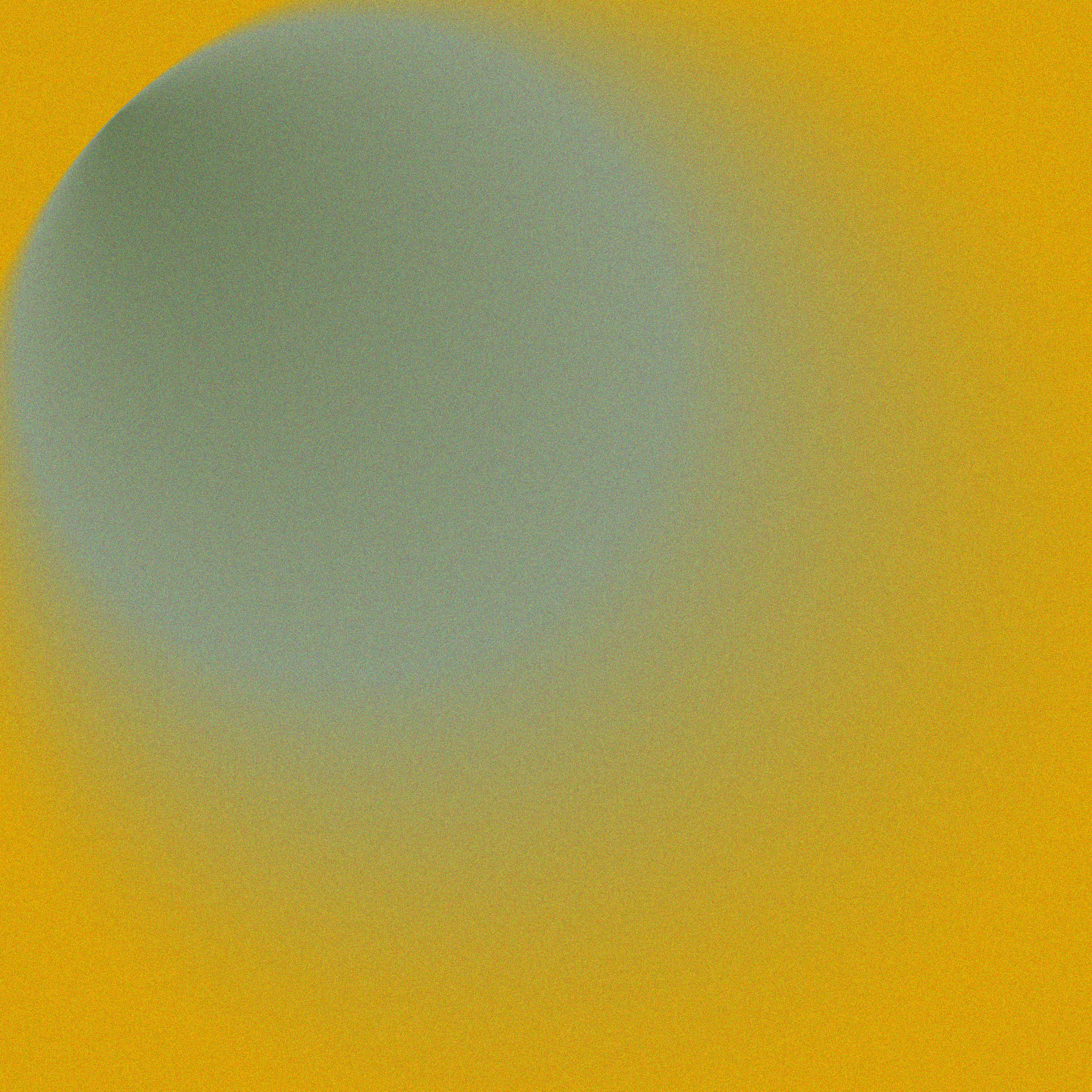 Weichzeichnende, graublaue Kreisform auf gelb-orangem Hintergrund.