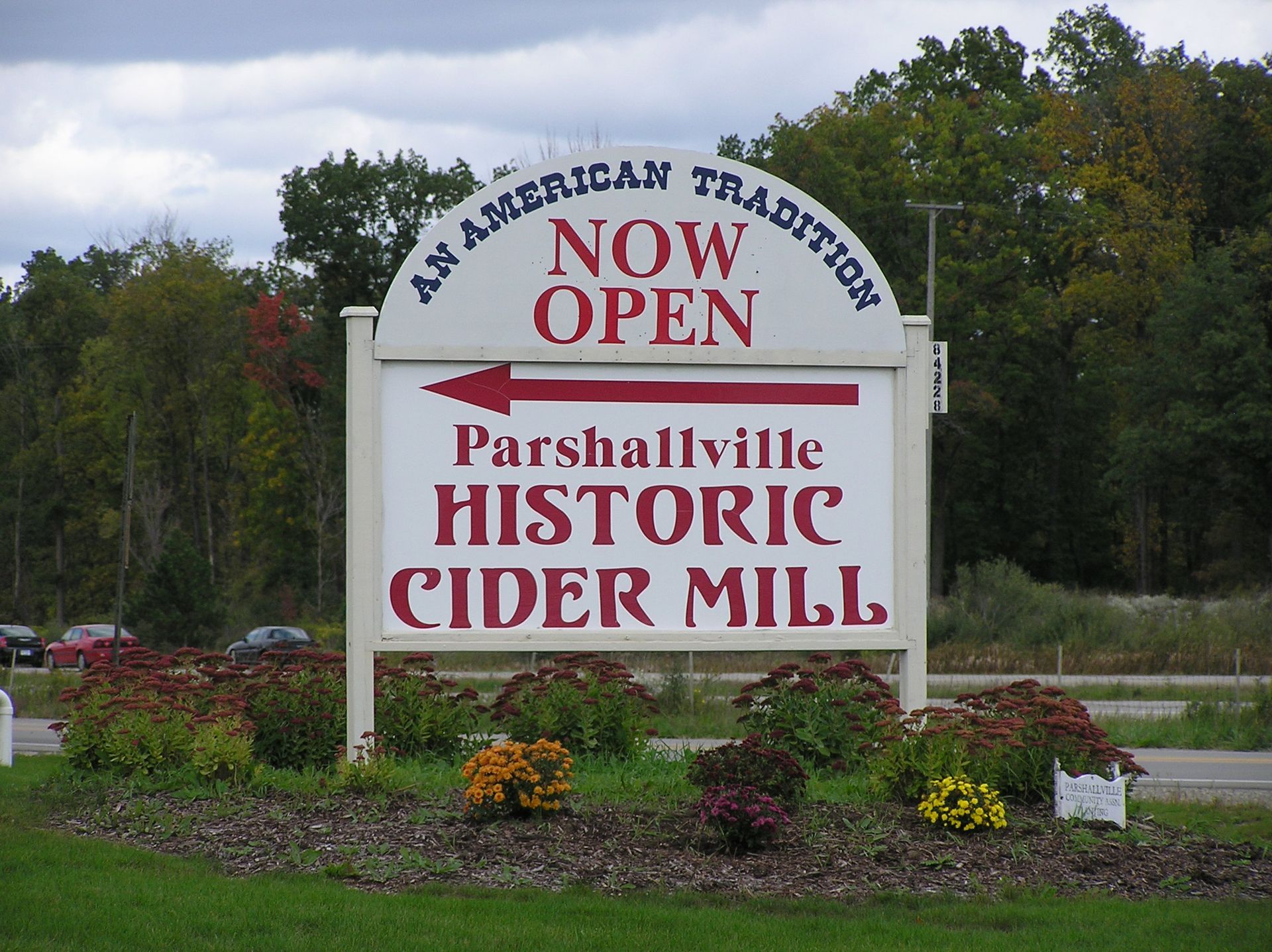 Sign for Parshallville Historic Cider Mill, 