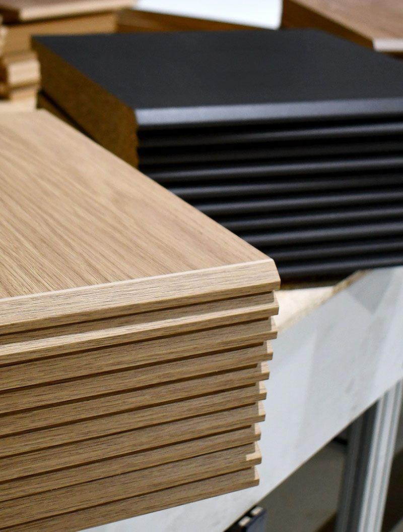 Bevelled edge doors on all brands and colours from Smart Cut