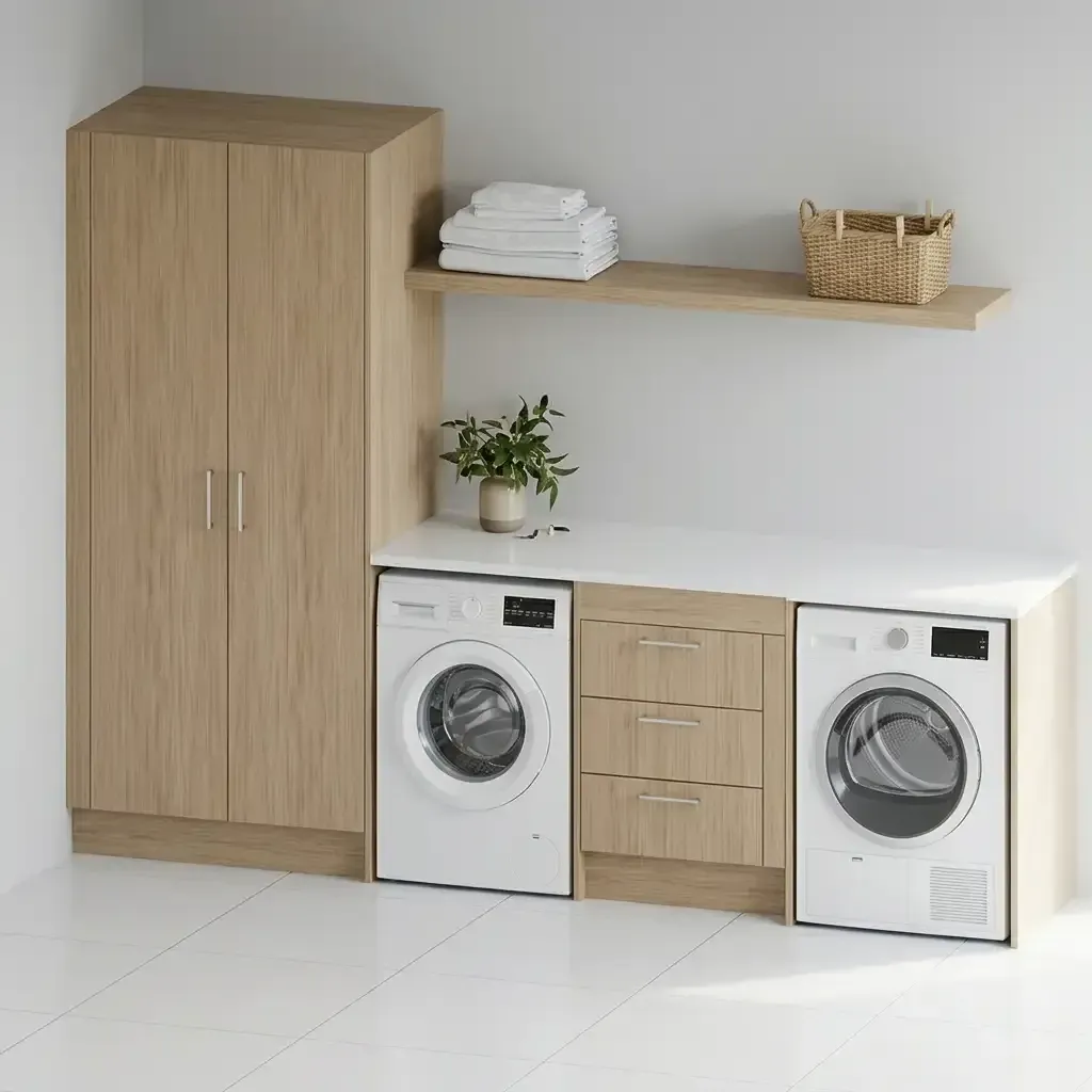 Laundry with Tall Cupboard Template from Smart Cut Cabinetry Supplies