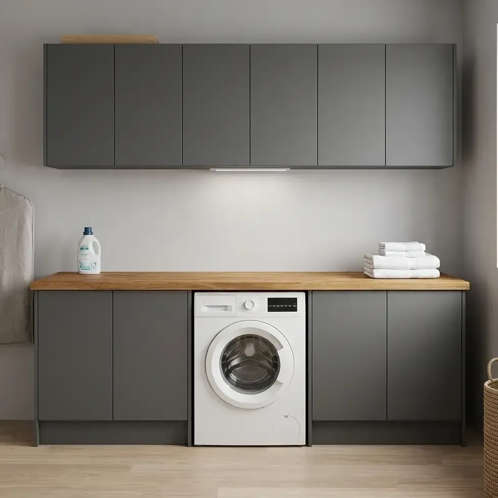 Laundry with Overhead Cupboards Template from Smart Cut Cabinetry Supplies