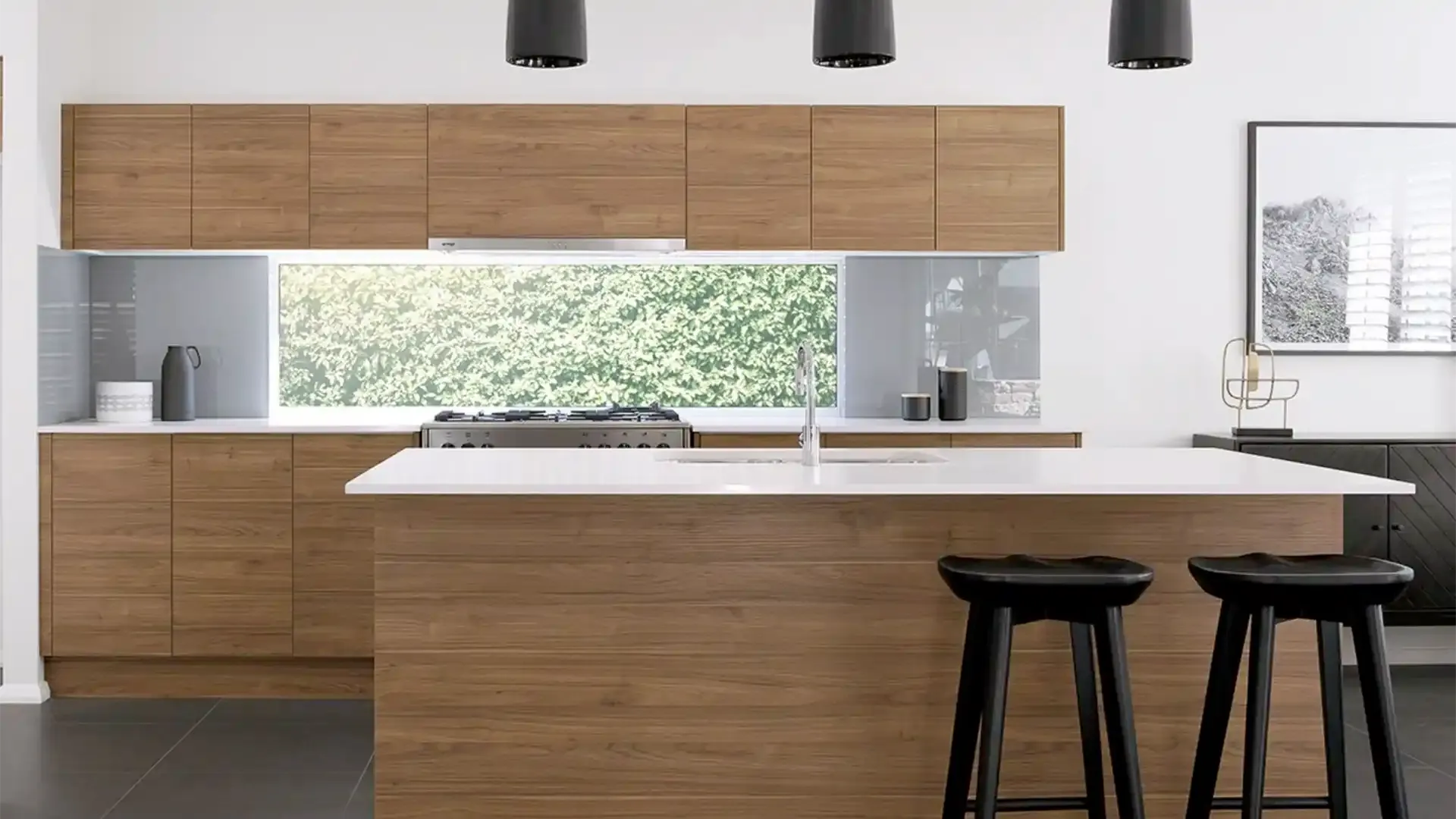 Smart Range 'Nataio Walnut' cabinet doors and panels from Smart Cut