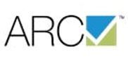 ARC logo with black letters and a blue and green checkmark icon