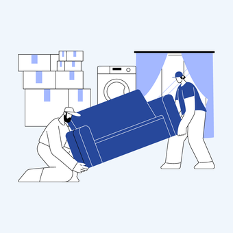 Furniture placing abstract concept vector illustration.
