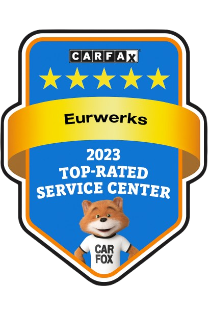 Carfax 2023 Top-Rated Service Center Award Logo | Eurwerks