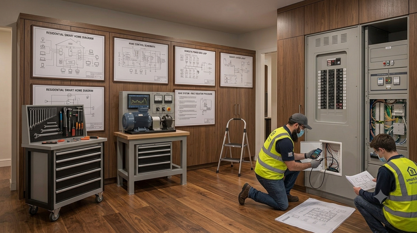 Electricians troubleshooting an electrical panel during Electrical Services in Kent, WA for reliable power.