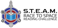 S.T.E.A.M. Race to Space Reading Challenge logo. Linked to Home.