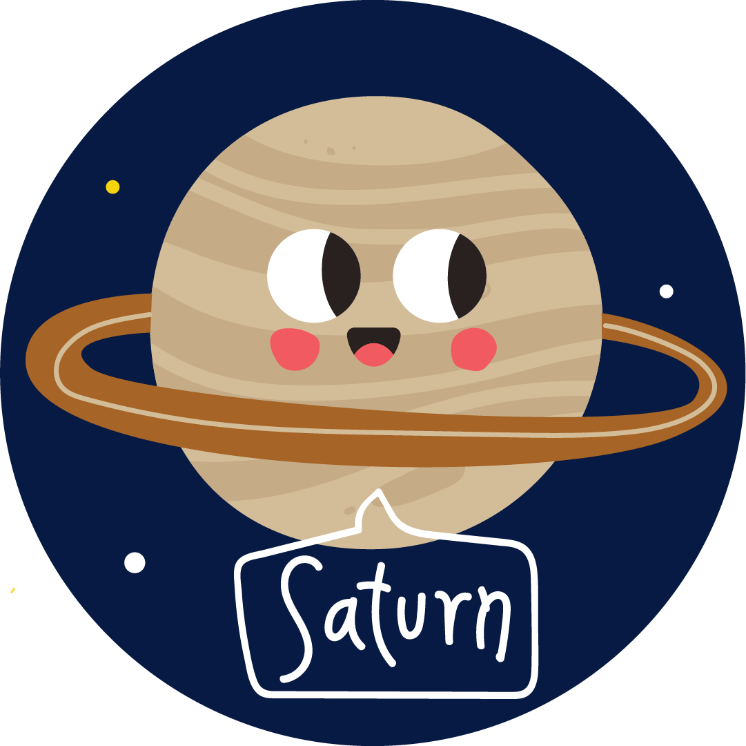 Saturn with a cute face.