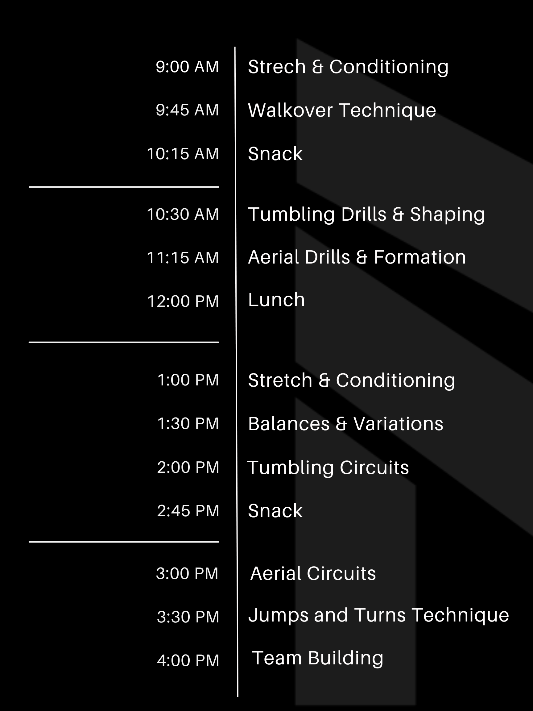 Camp Schedule