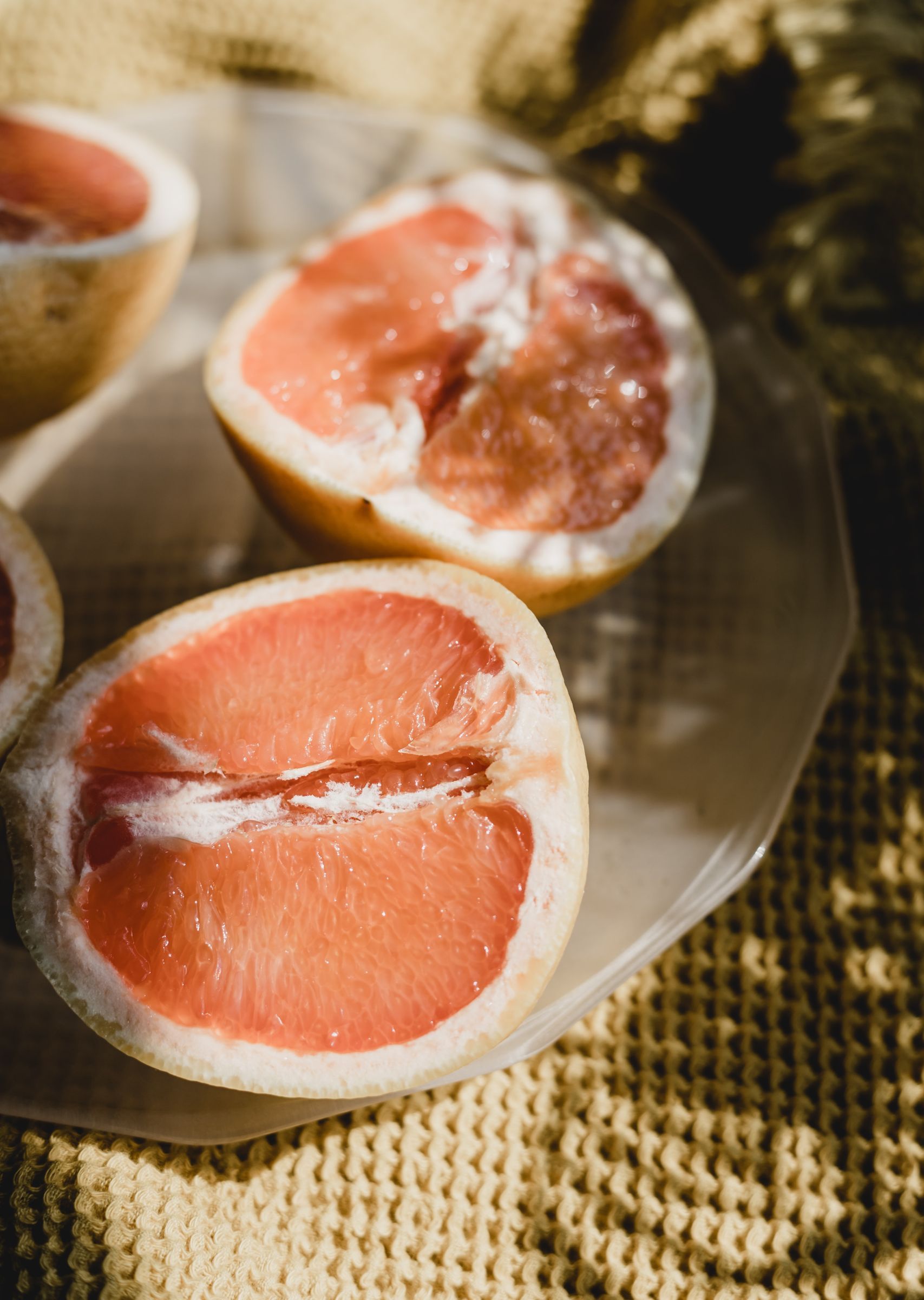 grapefruit cut in half