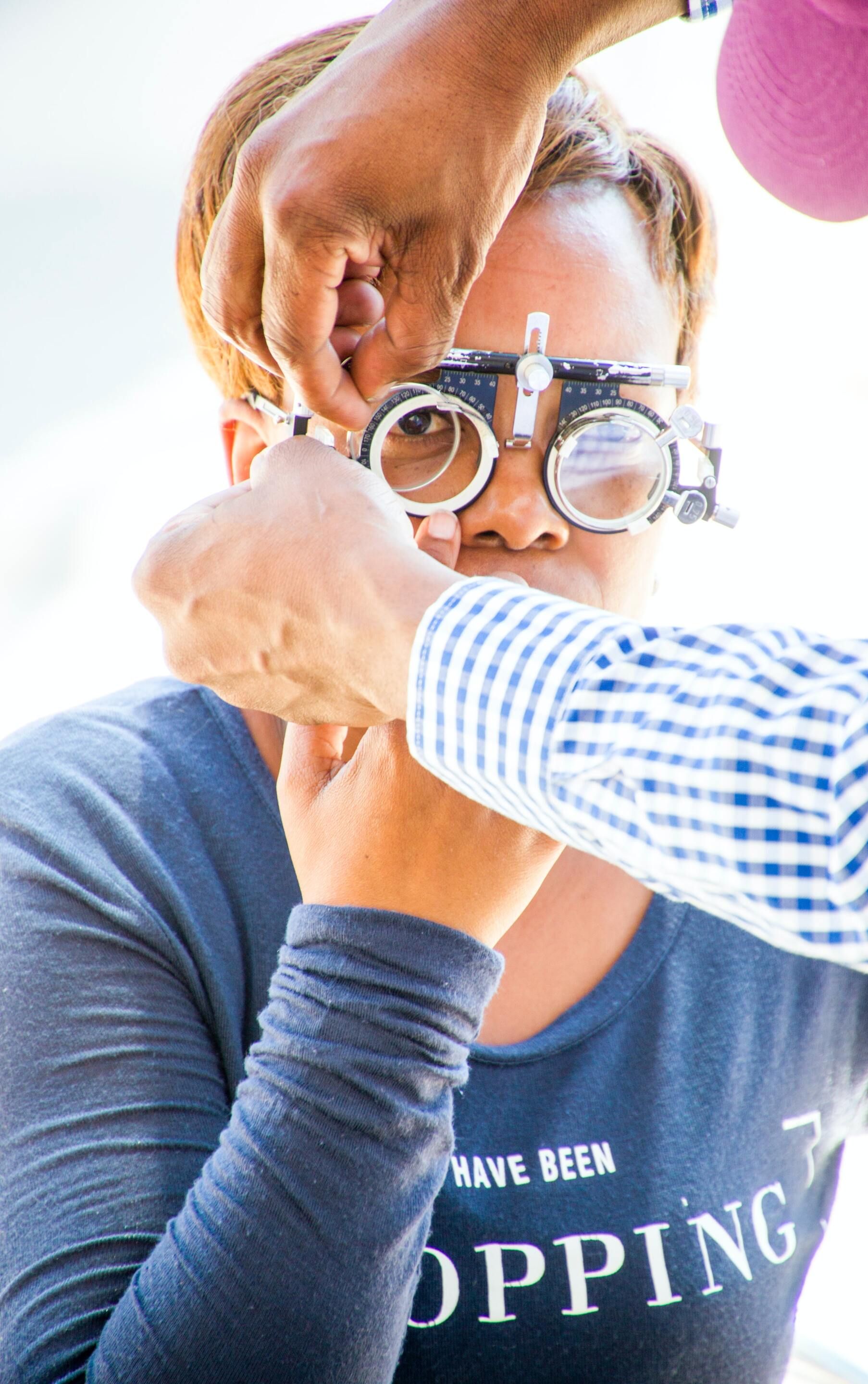 woman getting an eye exam