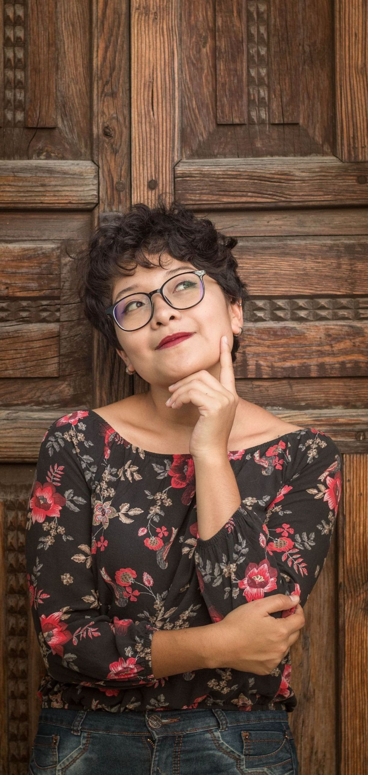 woman wearing glasses