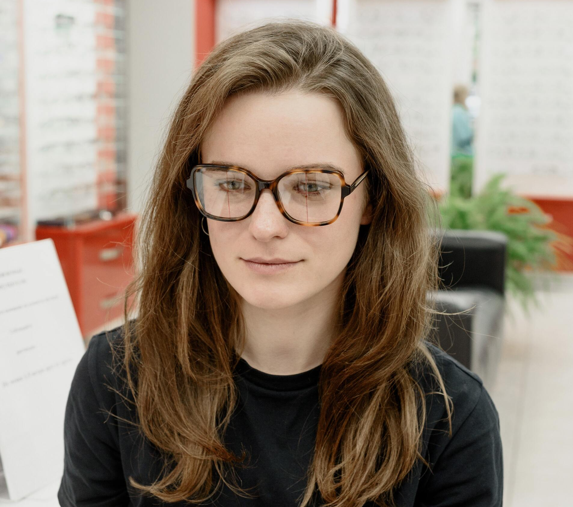 woman wearing glasses