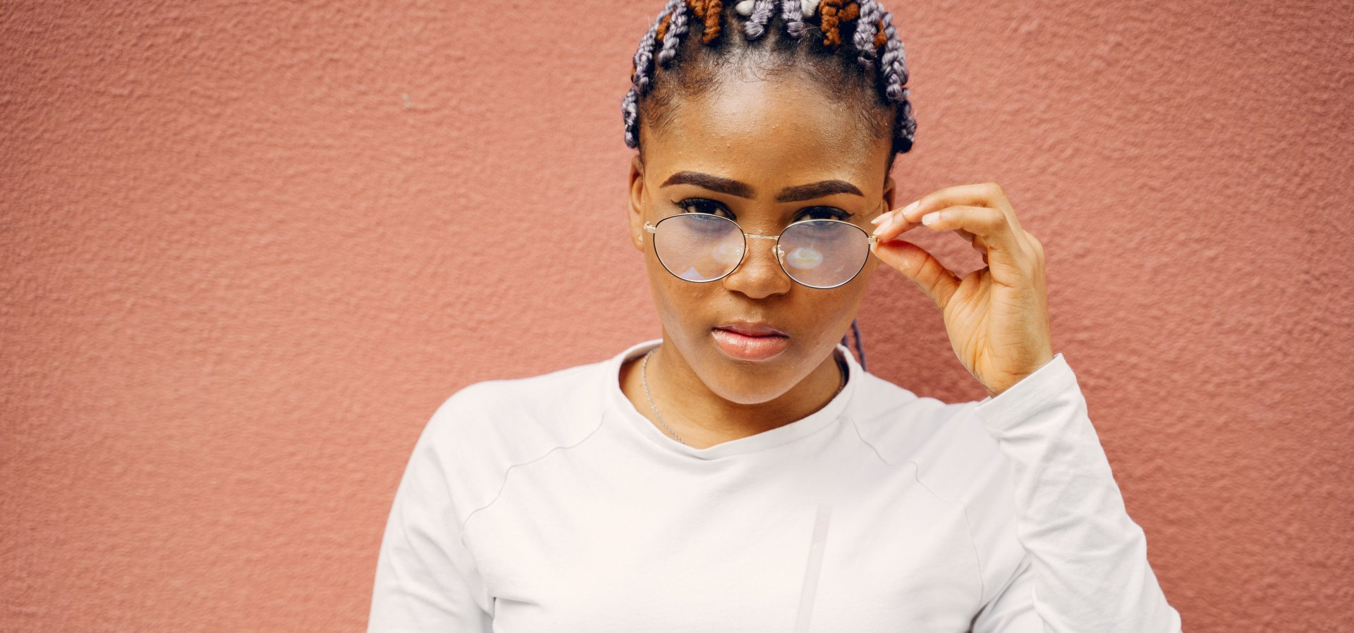 woman wearing glasses