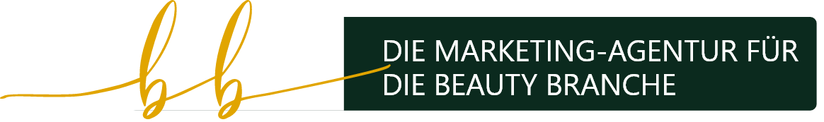 Ein Schild mit der Aufschrift „Die Marketingagentur für die Beautybranche“