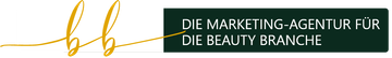 Ein Schild mit der Aufschrift „Die Marketingagentur für die Beautybranche“