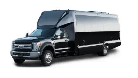 A black and silver van is parked on a white background.