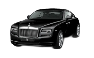 A black rolls royce wraith is shown on a white background.
