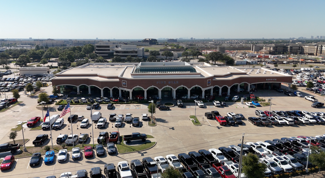 Aerial view of the Dallas Five Star Performance Dealership in Dallas Texas