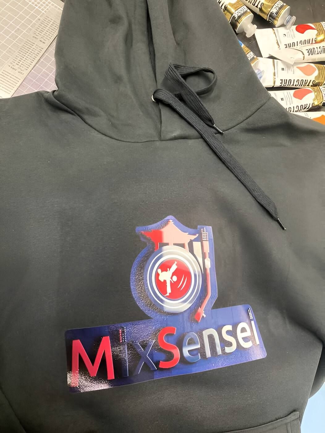 A Grey Hoodie With The Word Mixsensei On It — Cairns Custom T-Shirts In Cairns City, QLD