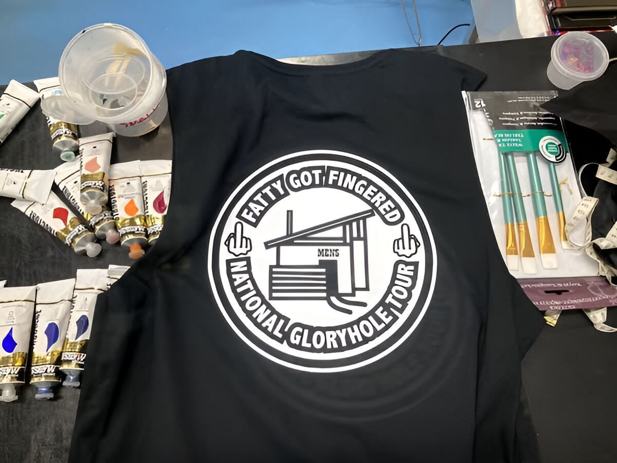 A Black Shirt With The Words Fatty Got Fingered On It — Cairns Custom T-Shirts In Cairns City, QLD