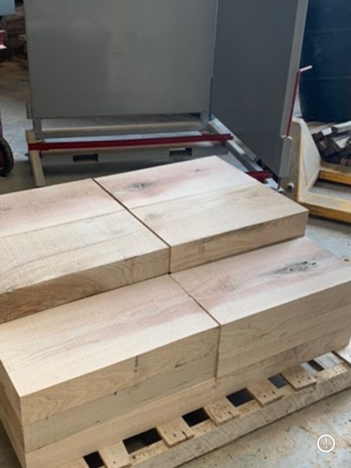 6 stacks of wooden crane blocks