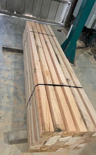 group of posts with 1 angled corner banded together