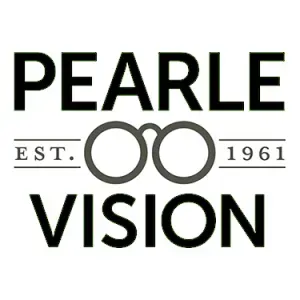 Pearle Vision logo with glasses graphic and text 