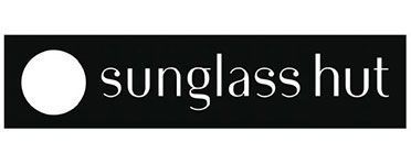 Sunglasses Hut logo: white circle next to 