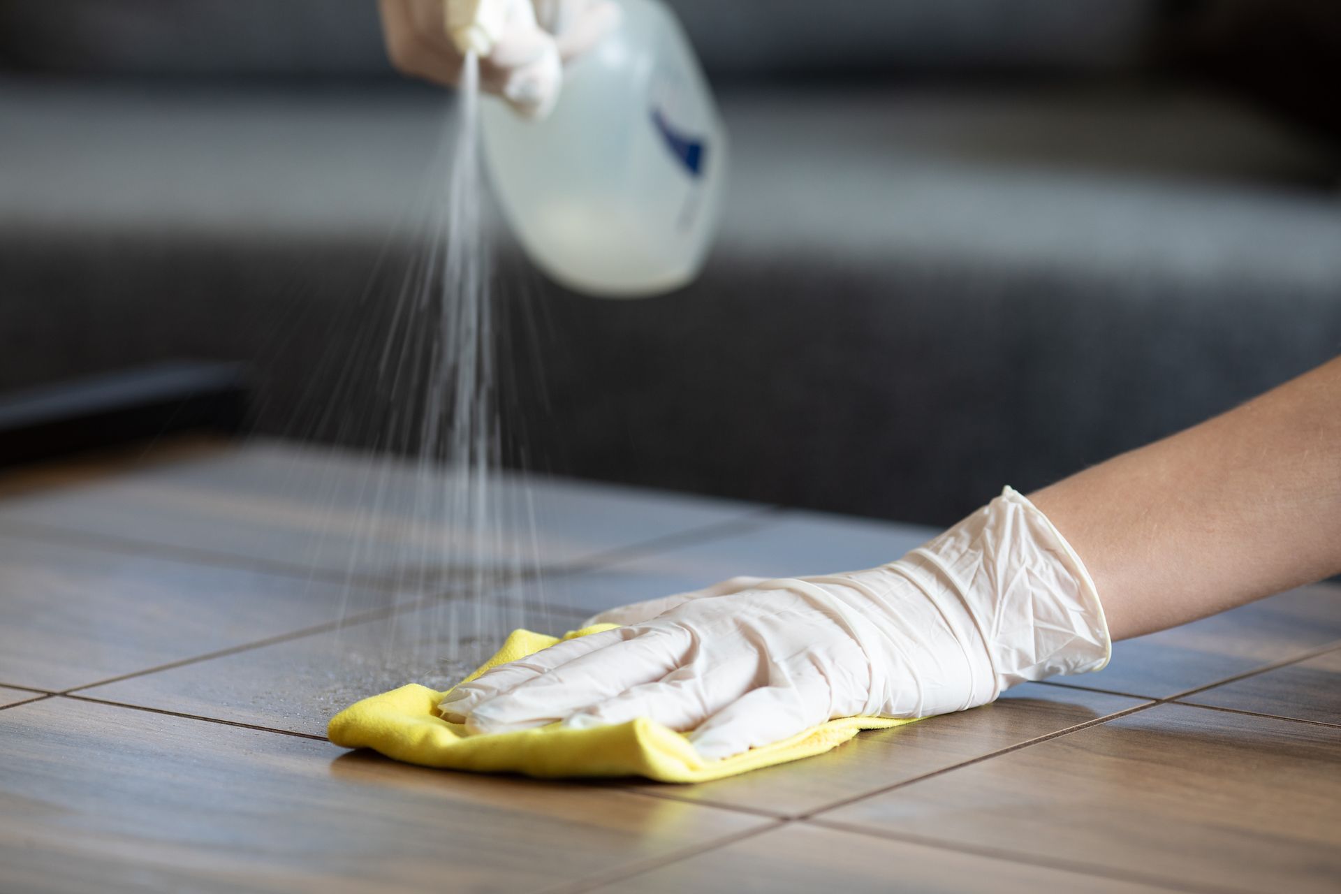 Female Hands Cleaning Desk With Disinfectant Wipe - Holmen, WI - Green Glo Clean