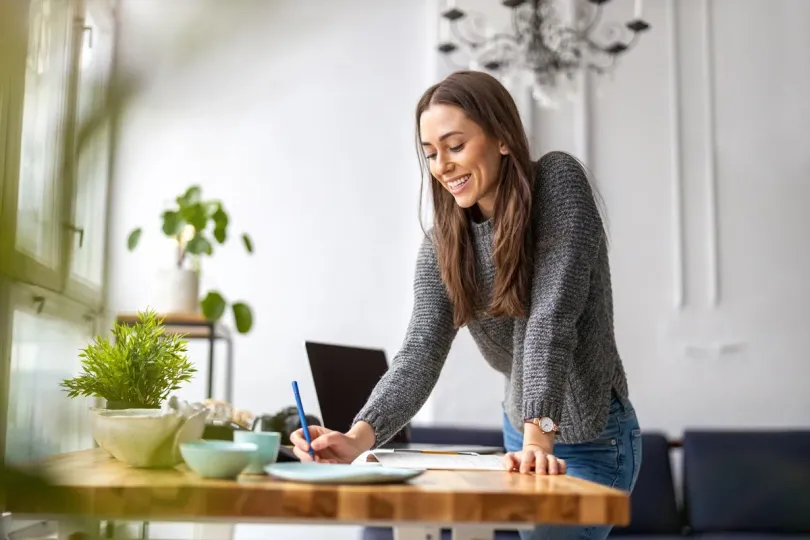 female business owner using successful marketing strategy. female business owner using successful marketing strategy.