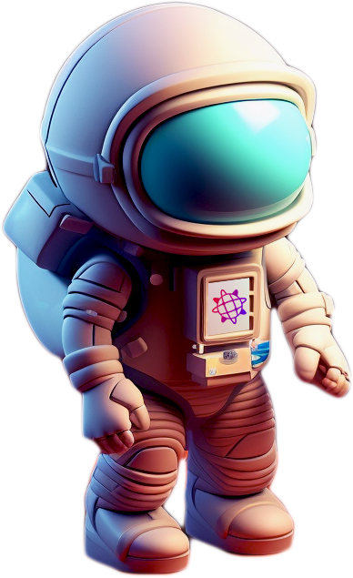 Una ilustración de dibujos animados de un astronauta con casco y traje espacial.