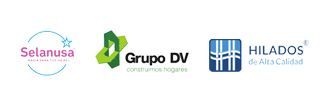 Un grupo de tres logotipos sobre un fondo blanco.